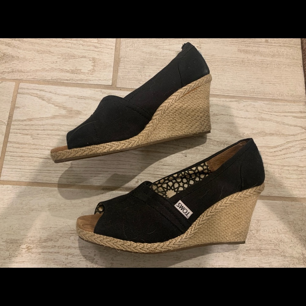 TOM’S espadrille wedges - black